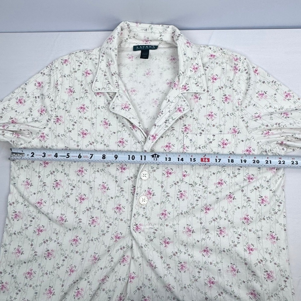 LRL Lauren Ralph Lauren Women's XL Floral Nightshirt Cotton Sleep Dress - Picture 5 of 7